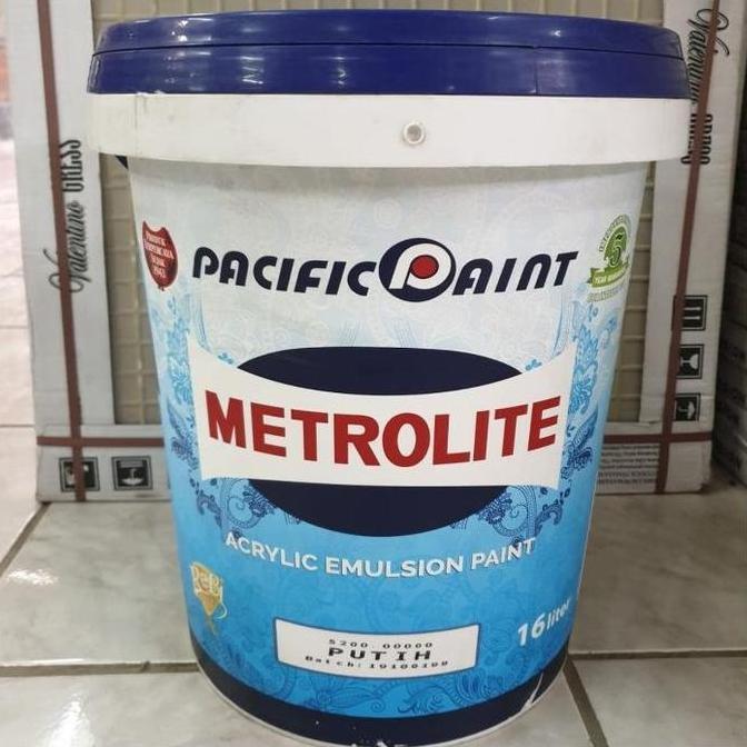 Cat- [16 Liter] Cat Tembok Metrolite Warna Putih Kebiruan