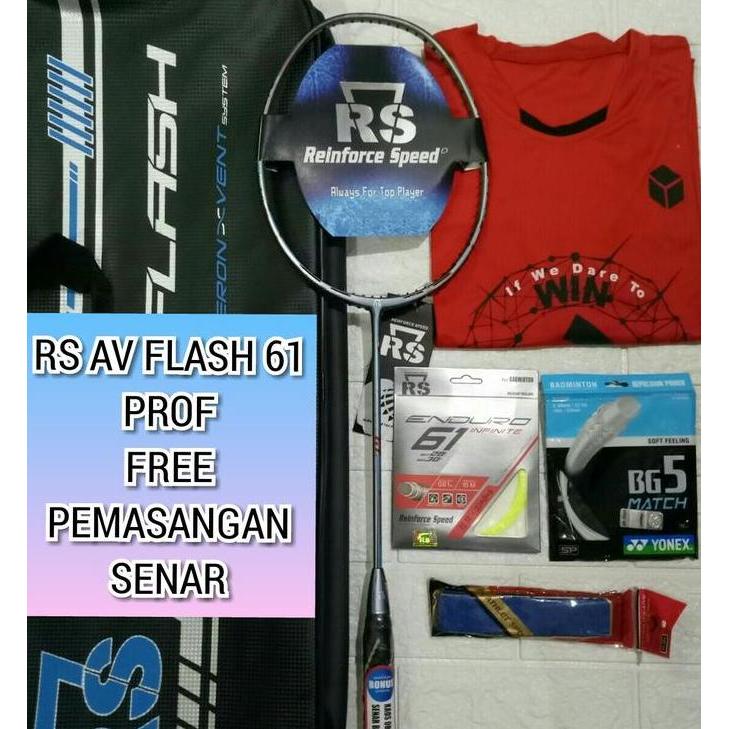 Promo Raket Badminton RS AV Flash 61 PROF (FREE Tas , Senar & Kaos) ORIGINAL Diskon