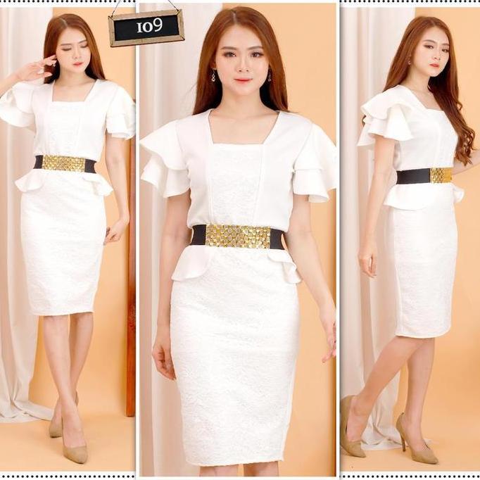 Promo KS #109 #fashion wanita , DRES ROK SPAN SCUBA IMPORT PREMIUM KOMBINASI BRUKAT GLITER FREE BELT