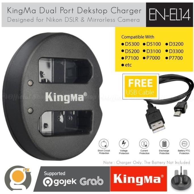 Instancodbisa- Kingma Charger En-El14 For D5200 D3200 D3300 D5100 D5300 D5500 Ni Kon