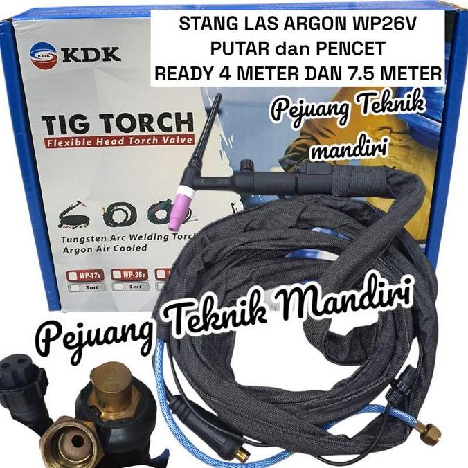 KIKYO KDK STANG LAS ARGON WP26V WP 26 PUTAR & SWITCH / TIG TORCH STANG LAS ARGON WP26V  WP 26 KDK