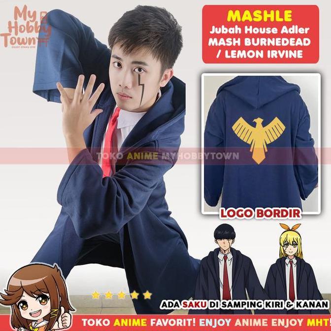 Boywings- Jubah Cosplay Anime Mashle Jaket Hoodie House Adler Mash Lemon