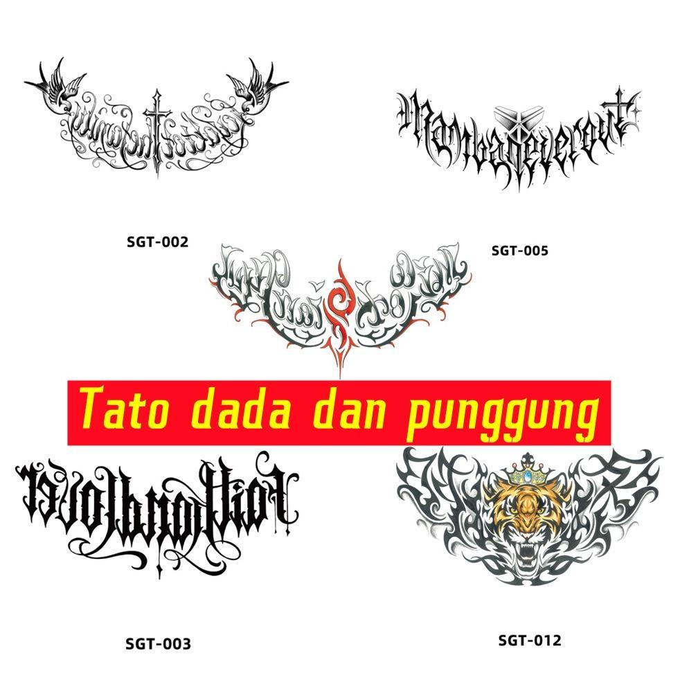 XEROCHA Tato Temporary Dada Dan Punggung Temporer Tato