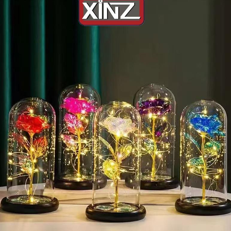 Valentine salee XiNZ Lampu Hias Bunga Mawar Led Besar Gift Box Rose Lampu Led Mawar Home Living Room