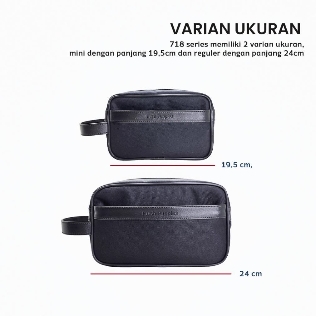 VALUE PACK Tas Pouch Pria Hush Puppies 718 Hitam | Clutch Bag Travel Pria Waterproof Premium