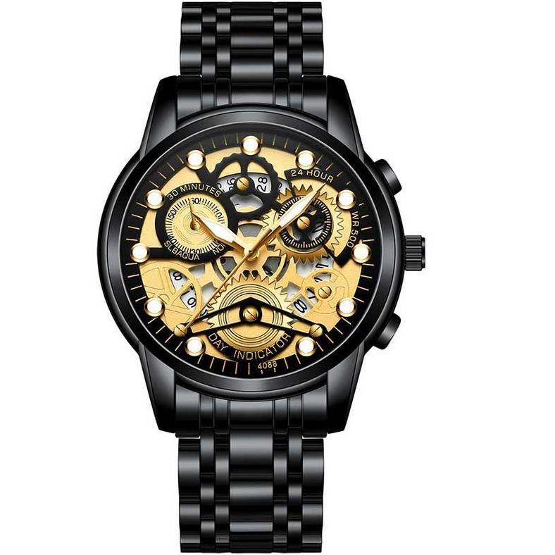 ORIGINAL FNGEEN 4088 JAM TANGAN PRIA LUXURY STAINLESS STEEL QUARTZ ORIGINAL ANTI AIR WATCH + KOTAK G