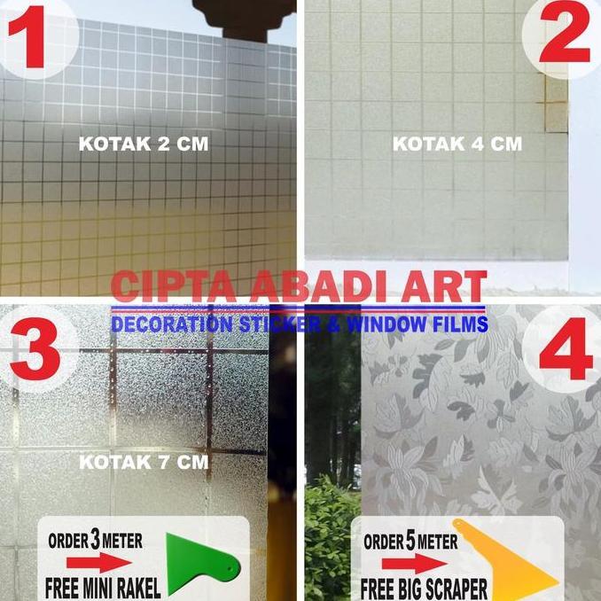 Obelik- Stiker Kaca Motif Kotak-Kotak