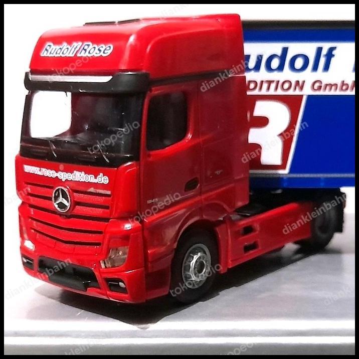 GRATIS ONGKIR AWM SKALA 1:87 MERCEDES TRUCK ACTROS 1845 MERAH LIV RUDOLF ROSE B1-N30 