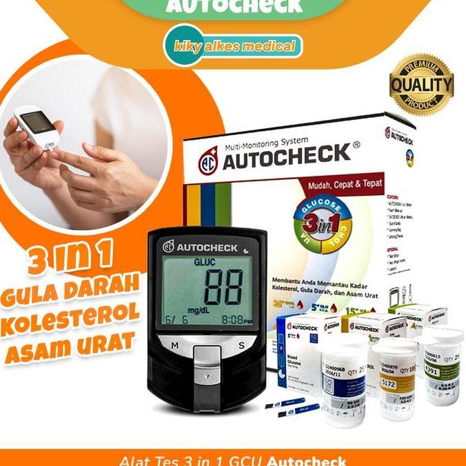 alat tes kolesterol gula asam urat 3 in 1 autocheck alat tes darah