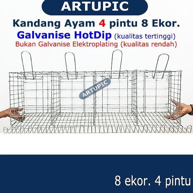 Kandang Ayam 4 Pintu Baterai Petelur Galvanis Kawat Layer Artupic