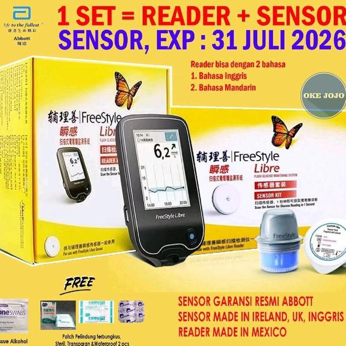 Reader + Sensor  FreeStyle Libre  Jaminan 1000% ORI dari Abbott