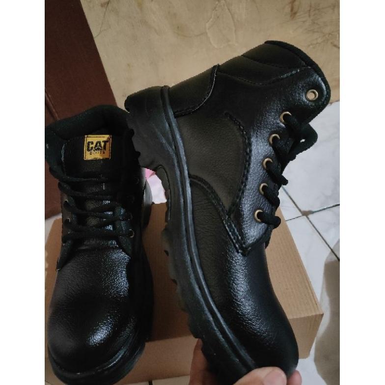 Discount Sepatu safety semi booth ujung besi sudah dijahit sol Caterpillar sepatu kulit sepatu boots
