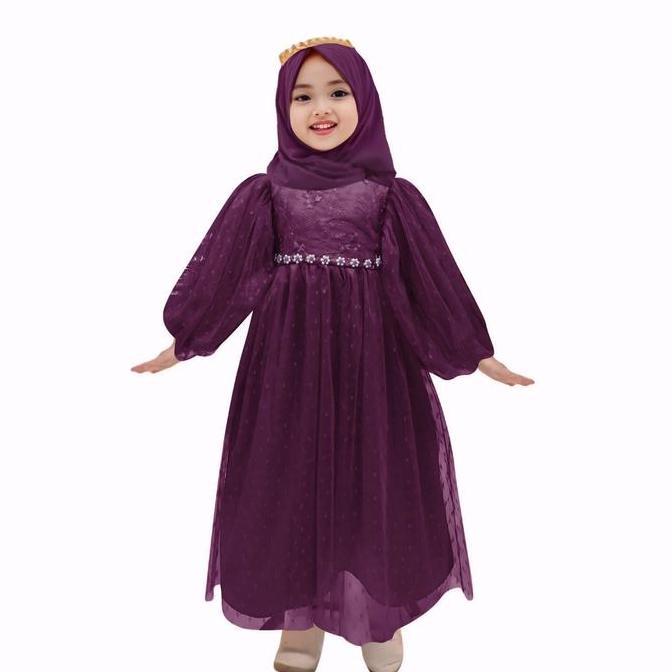 gamis anak perempuan Ellisa 2-11Tahun / gamis anak perempuan model baru 2024 / gamis lebaran 2024 an