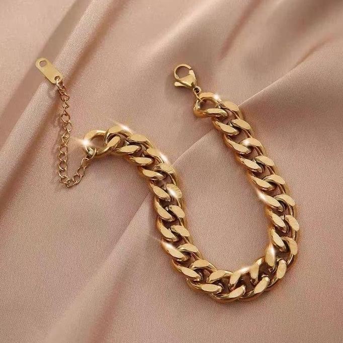 Gelang Tangan Wanita Titanium Sisik Naga Polos Gl188