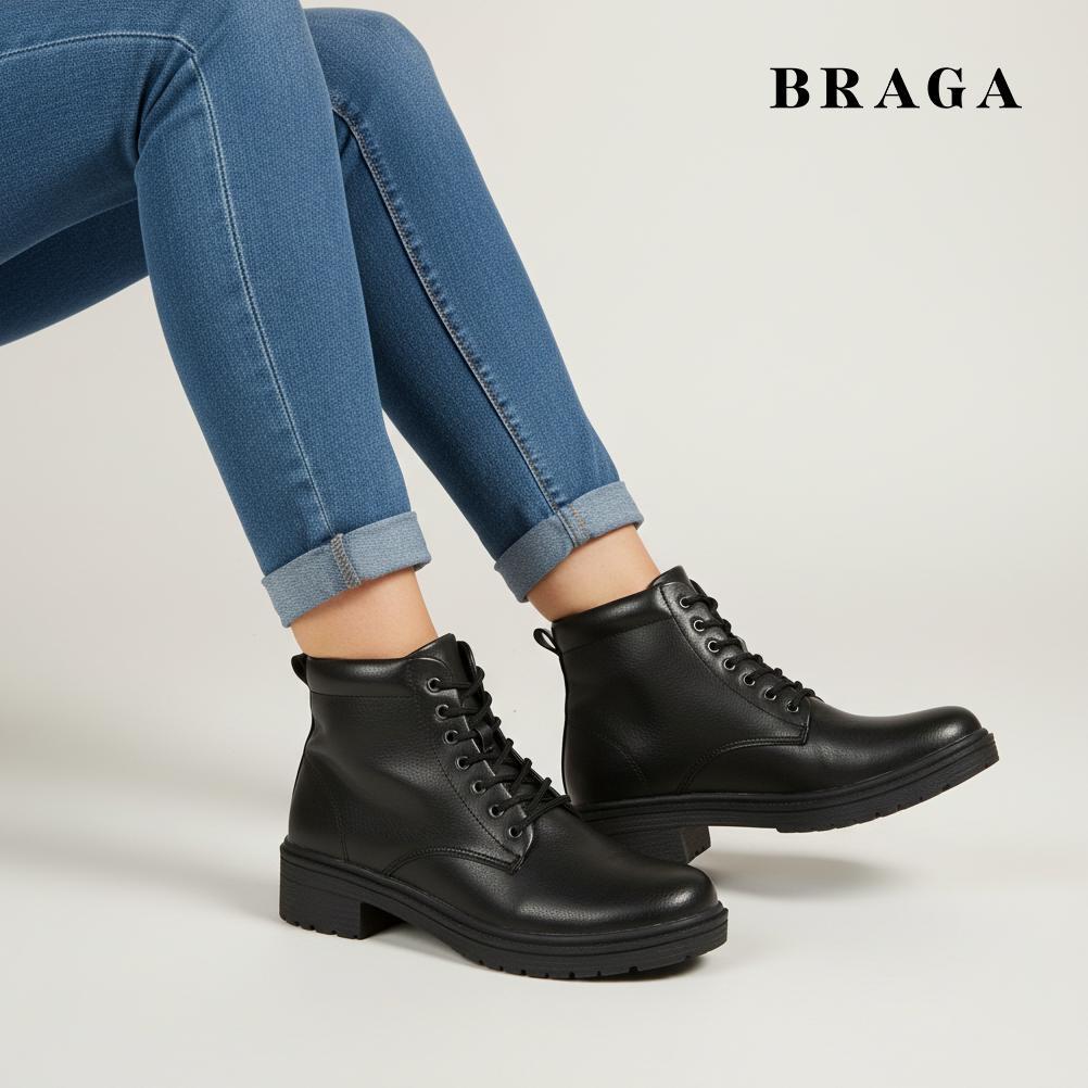 CUCI GUDANG Braga Ornela B 2871- Sepatu Docmart Boots Fashion Wanita Casual Kuliah Kerja Hangout Hak