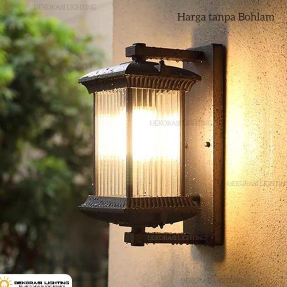 Lampu dinding outdoor kaca kristal Authentic lampu taman waterproof