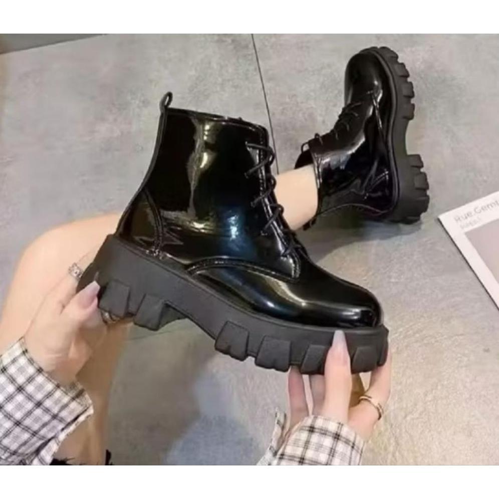 CUCI GUDANG boots sepatu sneakers wanita sneakers fashion shoes korea sepatu wanita boots hitam polo