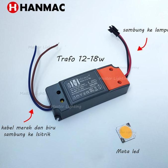 Lampu mata chip led 15w DC bridglux cob hpl downlight putih warm white