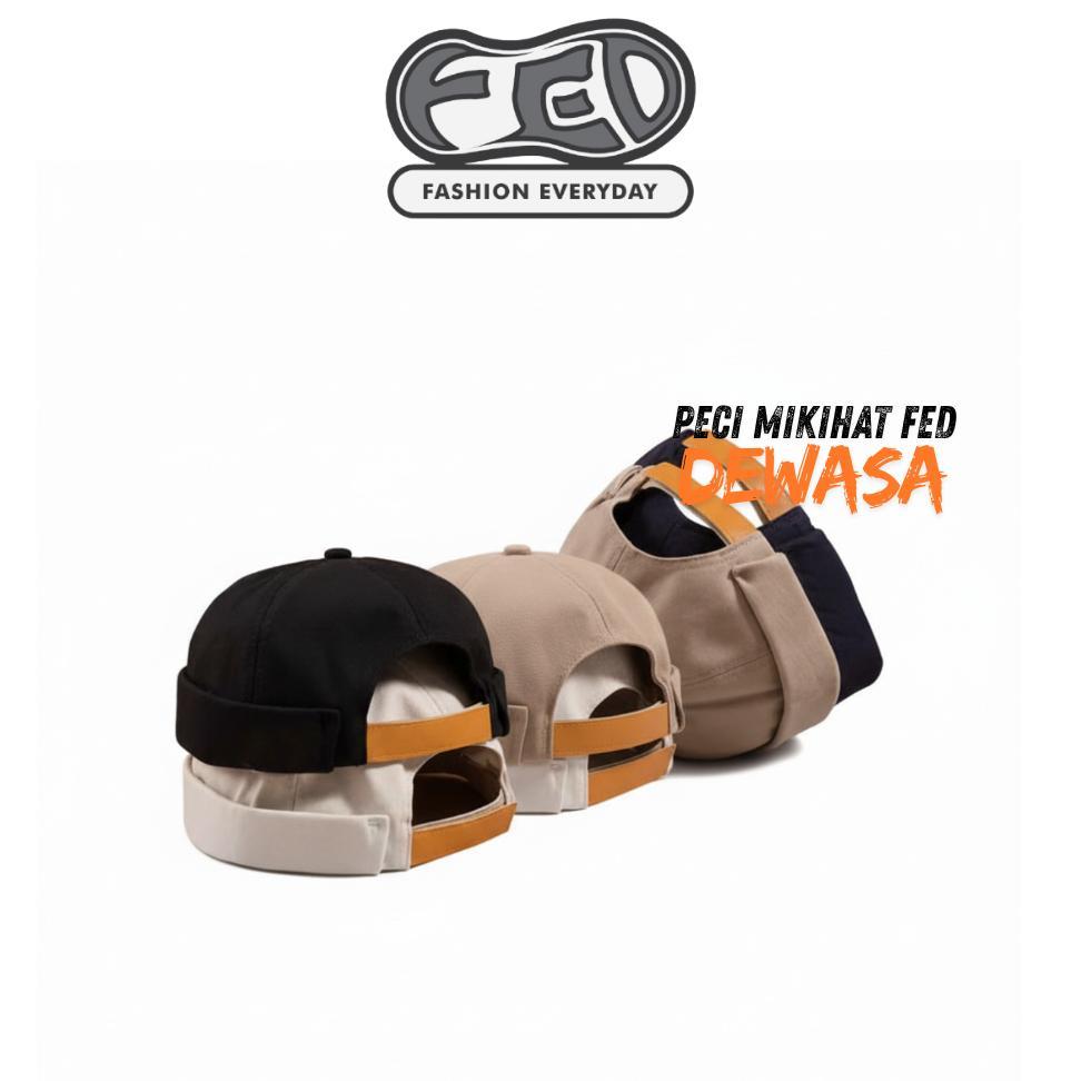 ORIGINAL FED TOPI POLOS PECI MIKI HAT PECI HIJRAH PECI MUSLIM DEWASA POLOS