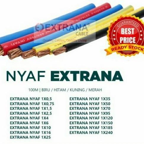 Nyaf 1 x 2,5 mm extrana 1 rol 100m kabel listrik isi satu serabut