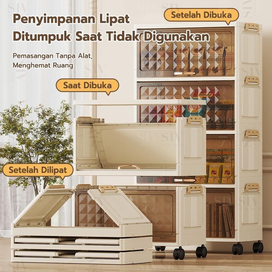 Termurah  Salvo 40-50Cm Lemari Pakaian Plastik Lipat Rak Kabinet Susun Lipat Lemari Plastik Lipat Su