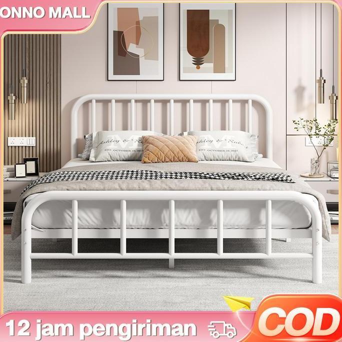 FORMEXINO ONNO MALL-(TOK) Ranjang Besi Single dan Ganda Rangka Logam Diperkuat Desain Modern Sederha