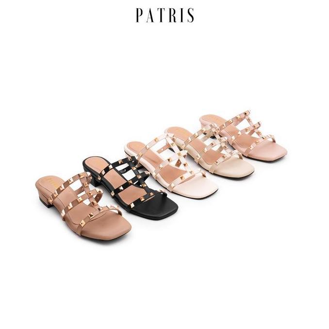 Terpopuler- Patris Aleira Sandal Wanita Heels / Hak 3  Cm Black Merah Sendal