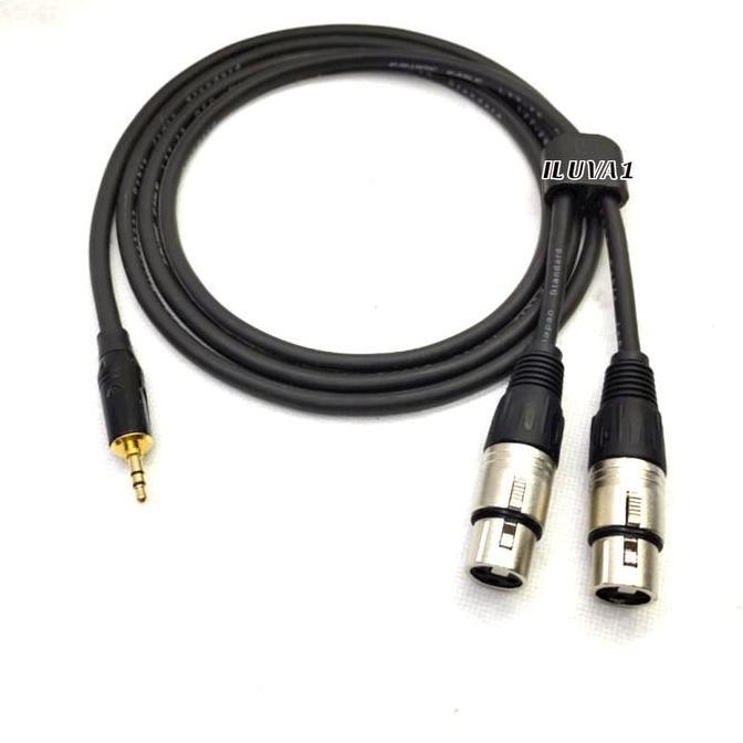 promo Kabel Audio 3 Mtr Jack 3.5 mm to 2 Xlr female splitter audio cabang