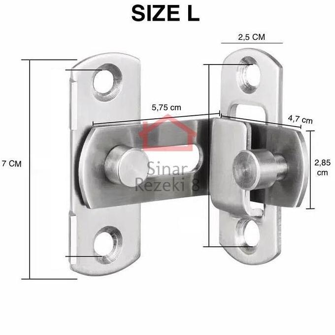 Homemid- Grendel Sudut Kait / Cantol Pintu Geser Kunci Sliding Gembok Siku