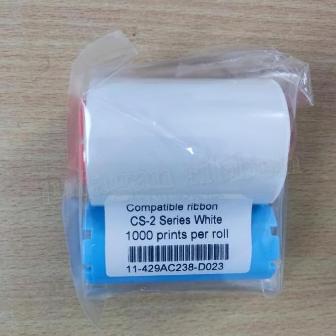 Bst Ready Ribbon Hiti Putih Untuk Printer Hiti Cs200E Cs200 Kualitas Terbaik 1000 Cetak Per Gulungan