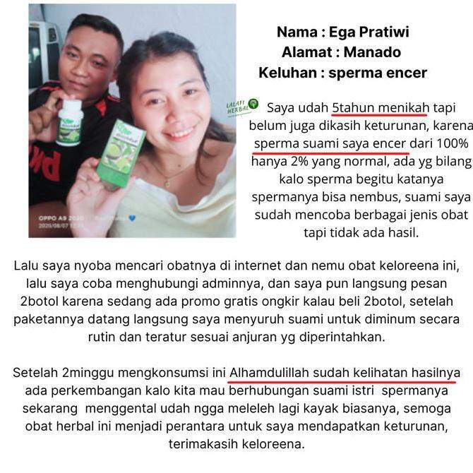 Feminin- Obat Sperma Kental Dan Banyak, Sperma Subur Pria Herbal Keloreena Asli