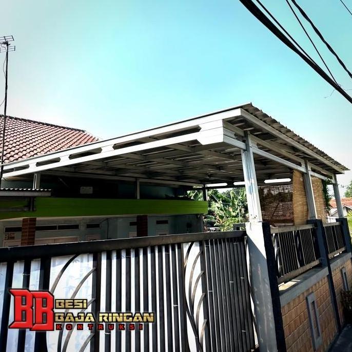 Homemid- Kanopi Spandek Polos 0,30Mm Rangka Baja Ringan 0,75 Minimalis Besi