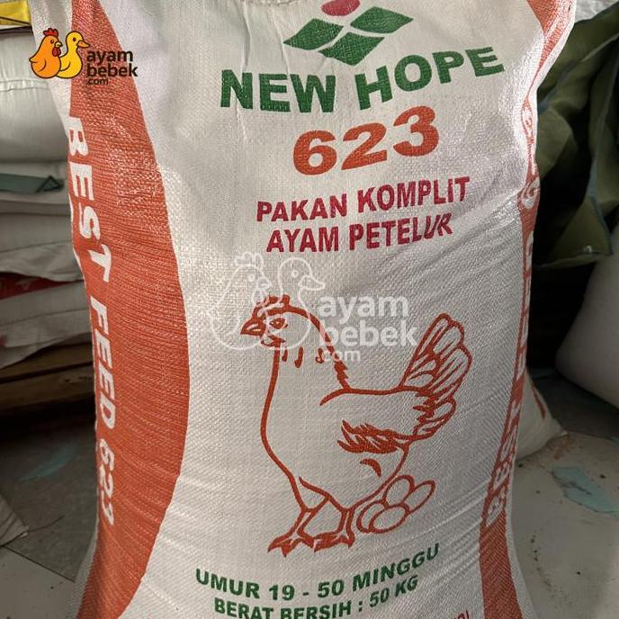 NEW HOPE 623/623A Pakan Komplit Ayam Petelur Umur 1950 Minggu 50 Kg REPACK AyamBebek Pakan dan Terna
