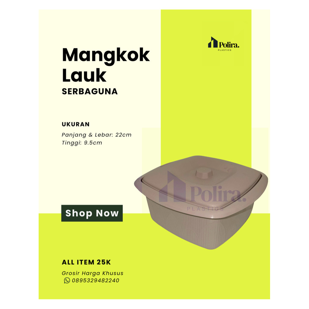 [POLIRA PLASTICS] - Wadah prasmanan, tempat berkatan , tempat saji, basi oval oscar / Tempat Sayur S