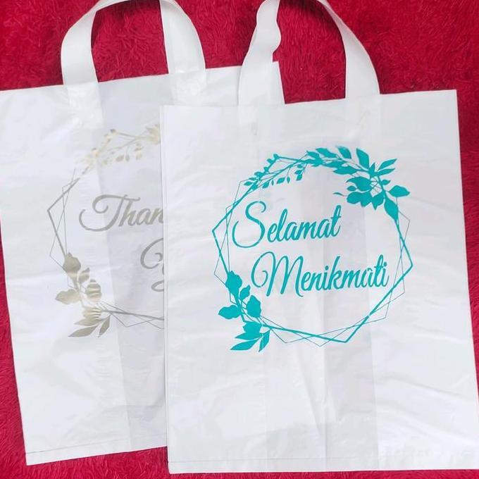 Gaslangsung- Kantong Plastik Syukuran Nasi Box 20X20, Isi 50 Pcs Kantong Plastik Hajatan Tahlilan Kh