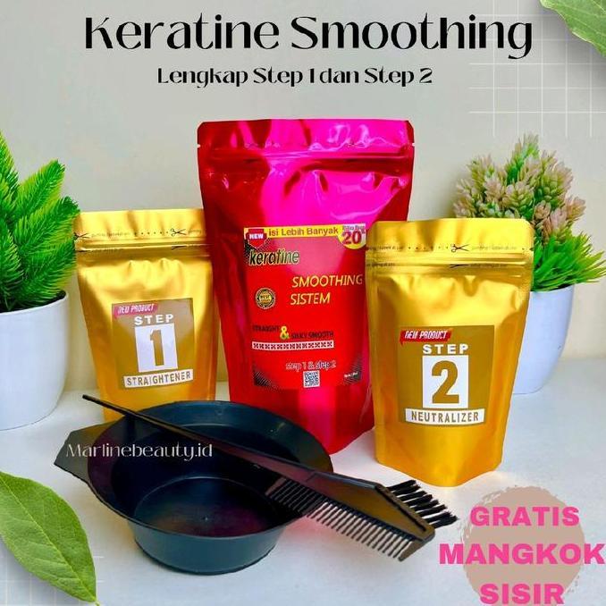 Berkilau- Keratin Smoothing Sistem Obat Pelurus Dan Pelembut Rambut Permanen / Include Step 1 & Step