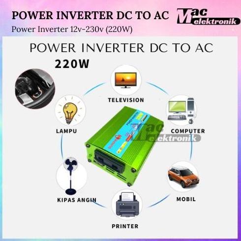 Power Inverter Sunpro 220W DC 12V TO AC 220V / Power Inverter DC ke AC 12V / Inverter 12 Volt