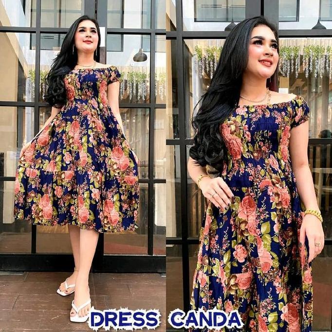 Dress Canda Mawar best seller Daster Bali Karet Katun Nyaman Casual Rayon Santai Midi Bunga Pendek