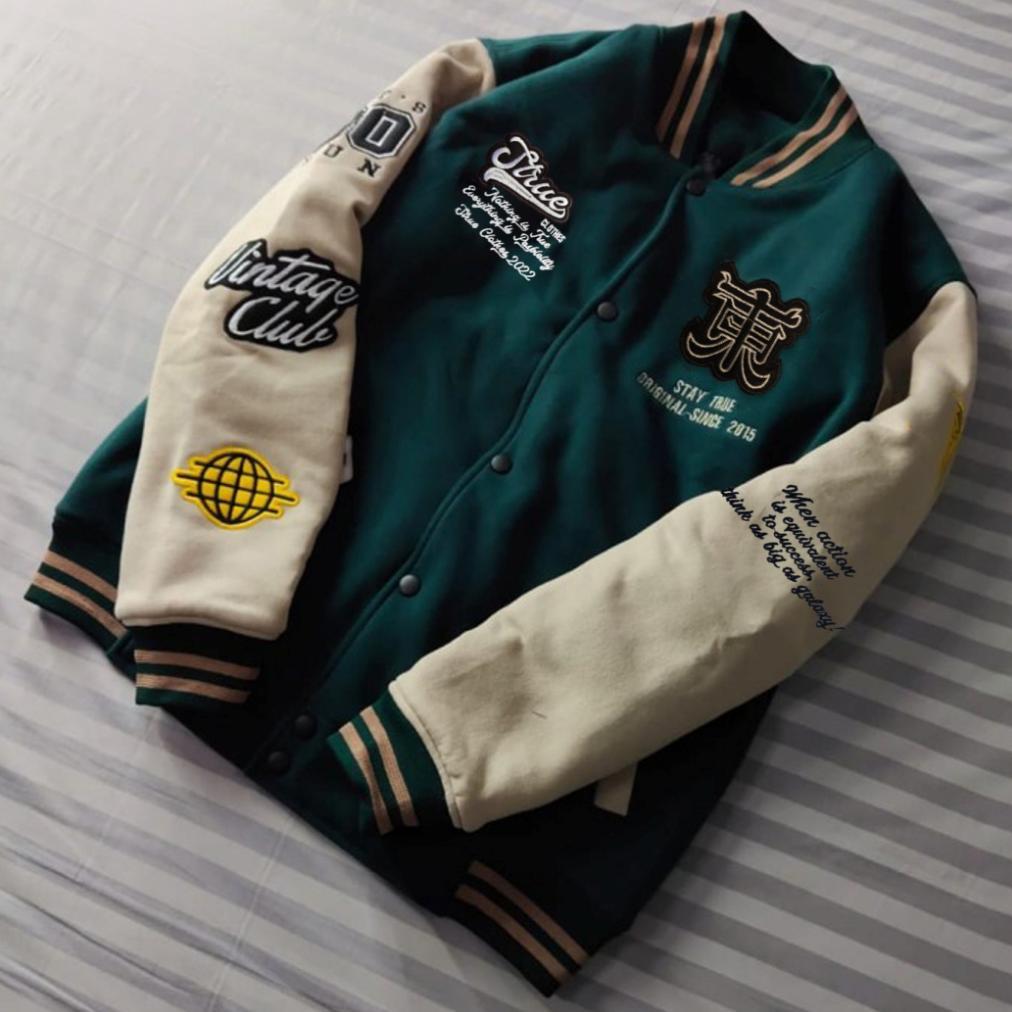 EXCLUSIVE Jaket Varsity Baseball Full Bordir - Jaket Bomber Varsity Vintage - Jaket Baseball Pria Ne