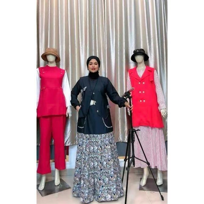 Hokywoi- Omaira Gamis Rompi Wanita Muslimah Jumbo By Ikotata