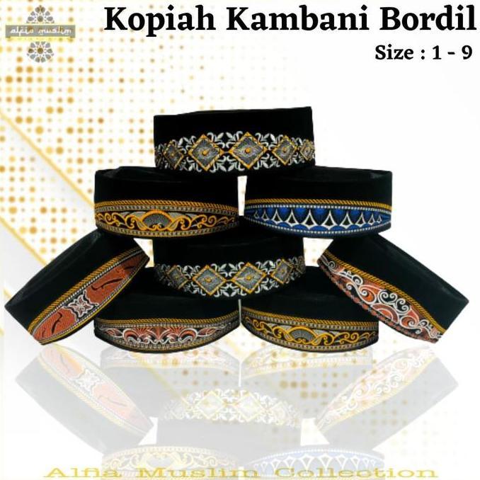 DV297 >> Songkok Kopiah Peci Hitam Bordir/Songkok Motif/Peci Bordir/