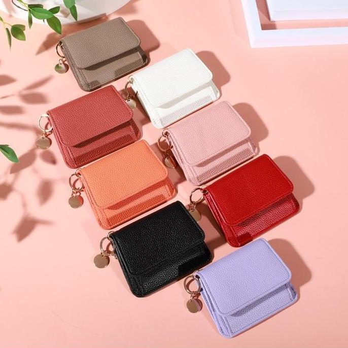 Alyee- Holo Dompet Wanita Elegan Gaya Korea Warna Dompet Kecil Simpel Dapat Memegang Banyak Kartu