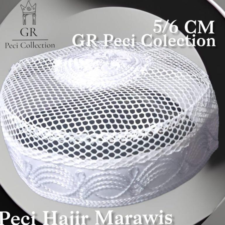 BEST SELLER PECI KOPIAH JARING HAJIR MARAWIS 5 CM TERLARIS / PECI JARING IKAF PUTIH PENDEK 5 CM
