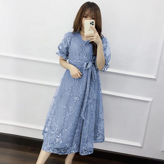 ORIGINAL PREMIUM - LIVINA DRESS PESTA BRUKAT TILLE 3 UKURAN / DRESS NATAL LIVINA GAUN PESTA KONDANGA