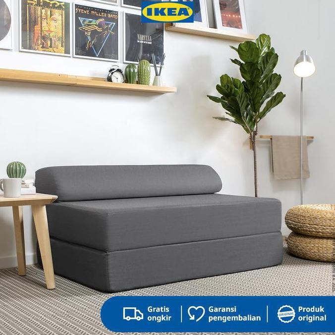 Terlaris Ikea Nykil Sofa Bed Abu-Abu Tua 2 Dudukan Furniture