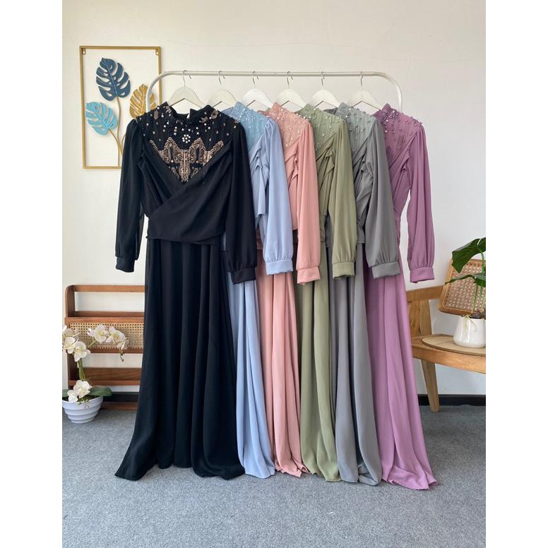 NUETA SIGNATURE LONGDRESS / Baju pesta simple elegant gamis pesta brokat