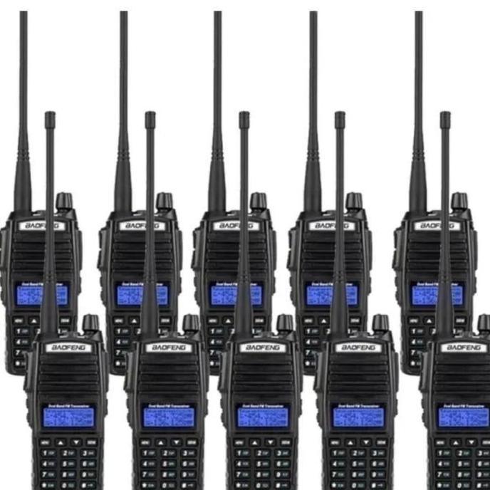 Terlaris Paket 10 Unit Ht Baofeng Bf-Uv82 Pro 8 Watt Original Walkie Talkie Jarak Jauh