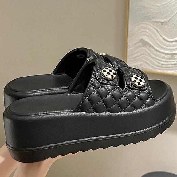 DISKON FENTINA SANDAL WANITA SANDAL JELLY SLOP WEDGES WANITA KOREA DEWASA TINGGI 7CM SANDAL FUJI WAN