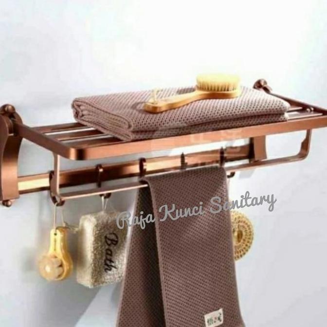 Gantungan Handuk Lipat Antik Rose Gold + Gantungan Baju/Silver/Rose Gold