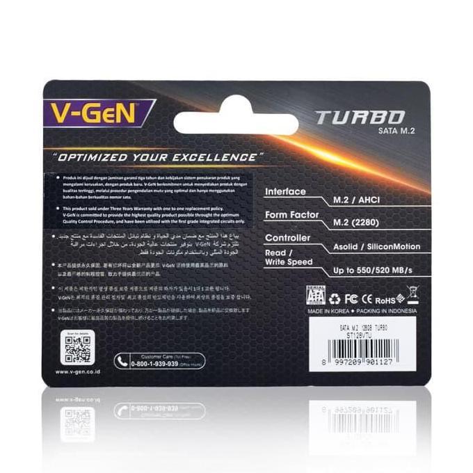 Saveyou- Ssd V-Gen Turbo 256Gb Sata M.2 - Ssd Vgen M2 Sata 256 Gb
